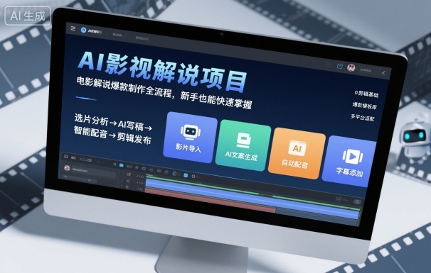 AI影视解说项目,电影解说爆款制作全流程,新手也能快速掌握小淇云库-创业网-网赚副业-网创副业-项目拆解-技术类创业资源网-副业网-免费资源下载小淇云库