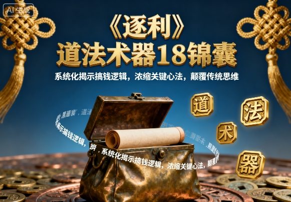 《逐利》道法术器18锦囊，系统化揭示搞钱逻辑，浓缩关键心法，颠覆传统思维（更新）小淇云库-创业网-网赚副业-网创副业-项目拆解-技术类创业资源网-副业网-免费资源下载小淇云库