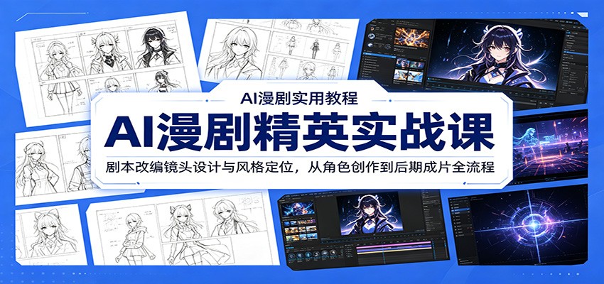 AI漫剧精英实战课：剧本改编镜头设计与风格定位，从角色创作到后期成片全流程-荆楚AI