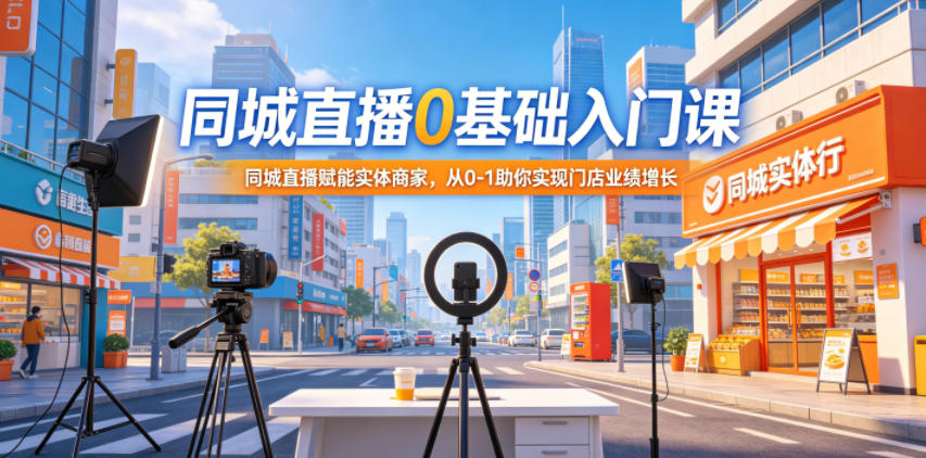 同城直播0基础入门课,同城直播赋能实体商家,从0-1助你实现门店业绩增长-荆楚AI