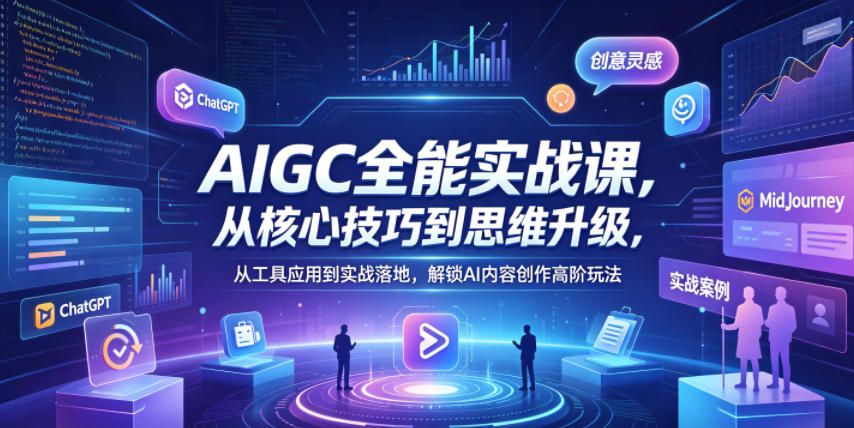 AIGC全能实战课，从核心技巧到思维升级，从工具应用到实战落地，解锁AI内容创作高阶玩法-荆楚AI