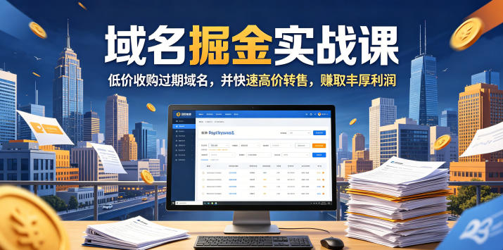 域名交易掘金实战课，低价收购过期域名，并快速高价转售，賺取丰厚利润【原创双语字幕】-荆楚AI