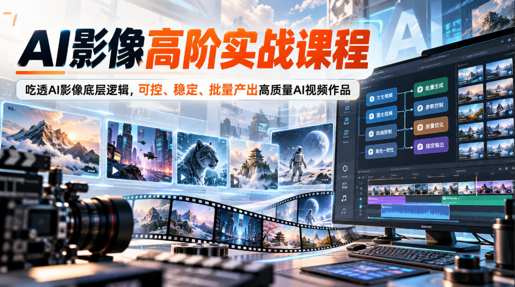 AI影像高阶实战课程,吃透AI影像底层逻辑,可控、稳定、批量产出高质量AI视频作品-荆楚AI