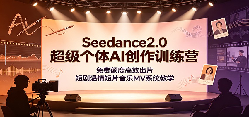 Seedance2.0超级个体AI创作训练营：免费额度高效出片，短剧温情短片音乐MV系统教学-荆楚AI