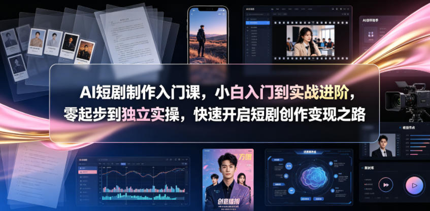 AI短剧制作入门课，小白入门到实战进阶，零起步到独立实操，快速开启短剧创作变现之路-荆楚AI