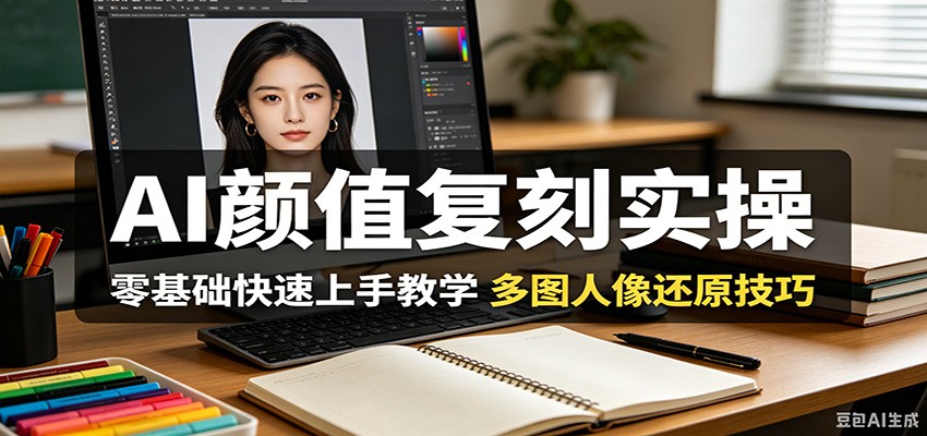 AI颜值复刻实操,零基础快速上手教学,多图人像还原技巧-荆楚AI