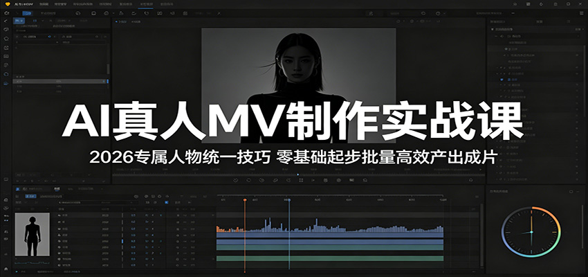 AI真人MV制作实战课：2026专属人物统一技巧，零基础起步批量高效产出成片-荆楚AI