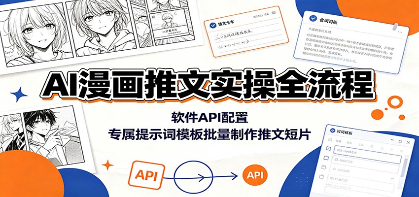 AI漫画推文实操全流程:软件API配置,专属提示词模板批量制作推文短片-荆楚AI