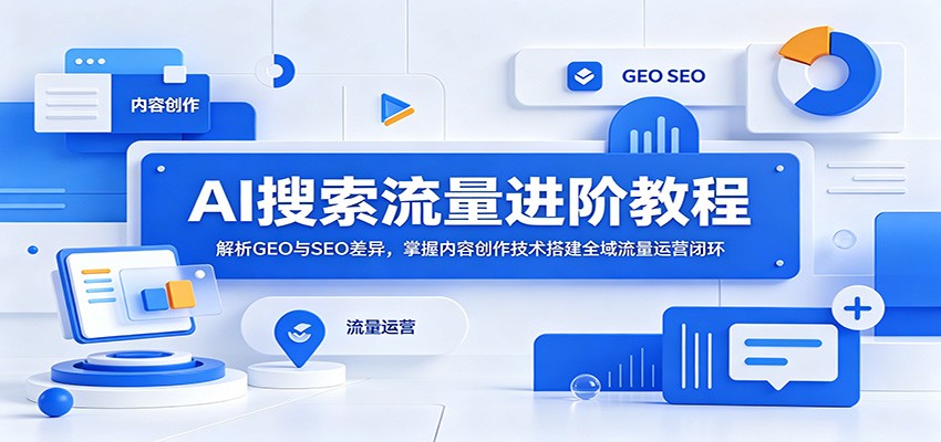 AI搜索流量进阶教程：解析GEO与SEO差异，掌握内容创作技术搭建全域流量运营闭环-荆楚AI