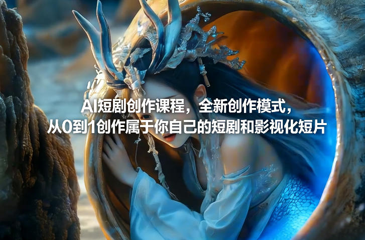 AI短剧创作课程，全新创作模式，从0到1创作属于你自己的短剧和影视化短片小淇云库-创业网-网赚副业-网创副业-项目拆解-技术类创业资源网-副业网-免费资源下载小淇云库