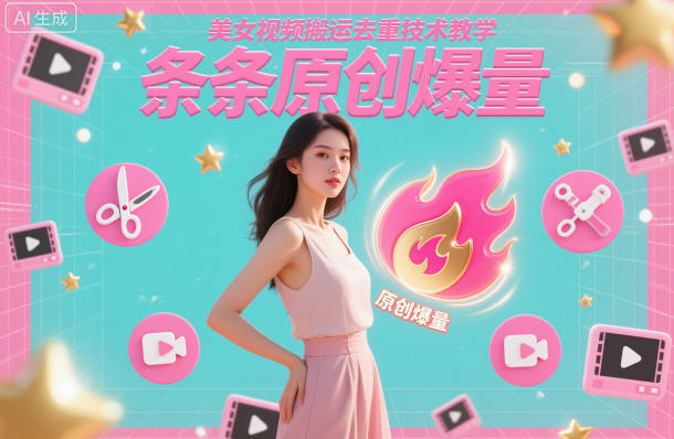 美女视频搬运去重技术教学，条条原创爆量小淇云库-创业网-网赚副业-网创副业-项目拆解-技术类创业资源网-副业网-免费资源下载小淇云库