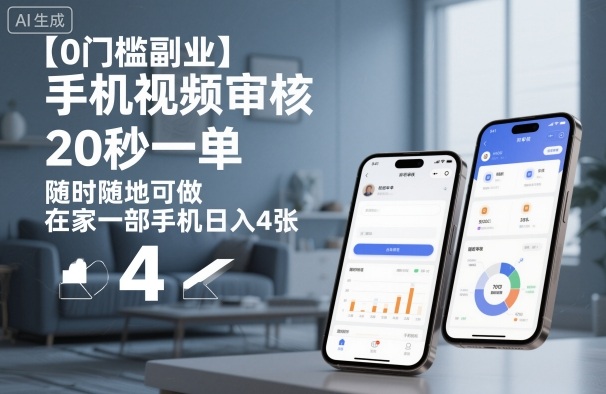 【0门槛副业】手机视频审核,20秒一单,随时随地可做,在家一部手机日入4张【揭秘】小淇云库-创业网-网赚副业-网创副业-项目拆解-技术类创业资源网-副业网-免费资源下载小淇云库