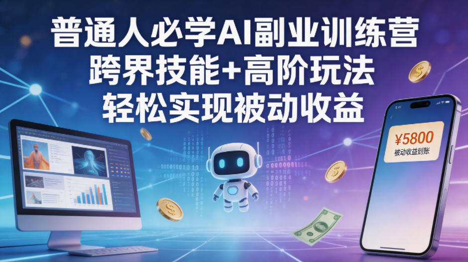 普通人必学AI副业训练营跨界技能+高阶玩法轻松实现被动收益-荆楚AI