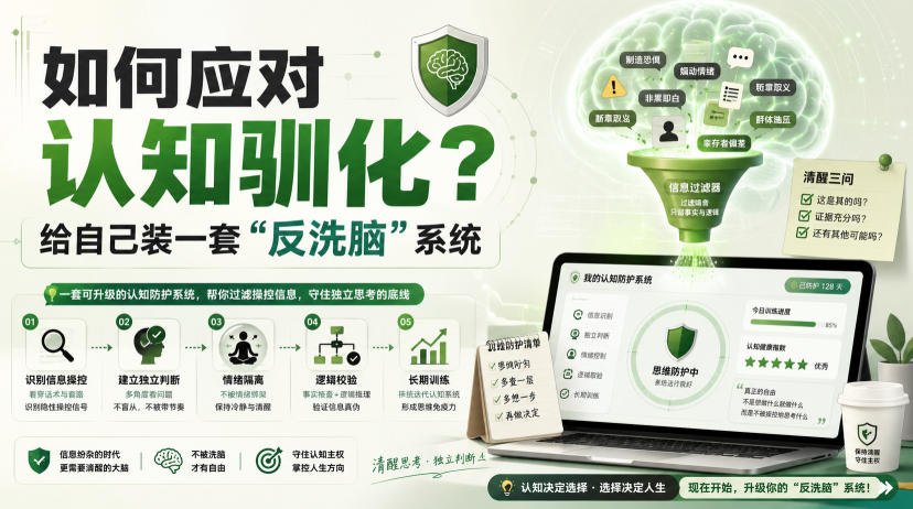 付费文章:如何应对认知驯化?给自己装一套“反洗脑”系统-荆楚AI
