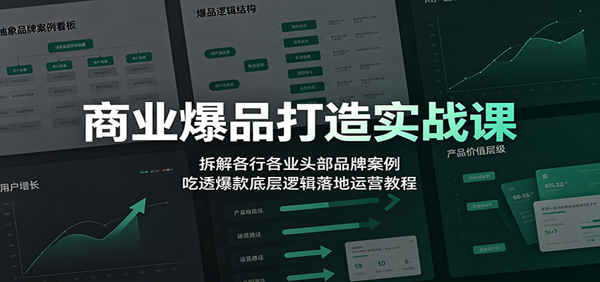 商业爆品打造实战课:拆解各行各业头部品牌案例,吃透爆款底层逻辑落地运营教程-荆楚AI