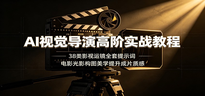 AI视觉导演高阶实战教程:38类影视运镜全套提示词,电影光影构图美学提升成片质感-荆楚AI