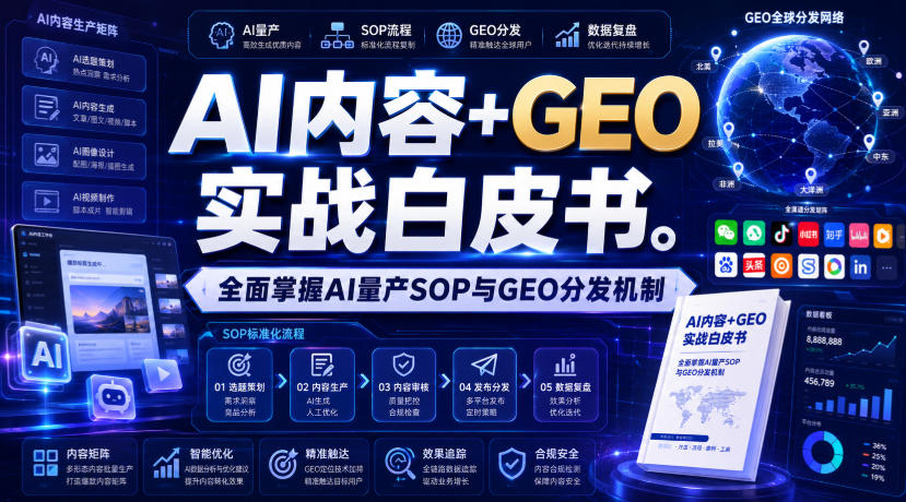 AI内容+GEO实战白皮书，全面掌握AI量产SOP与GEO分发机制【文档】-荆楚AI