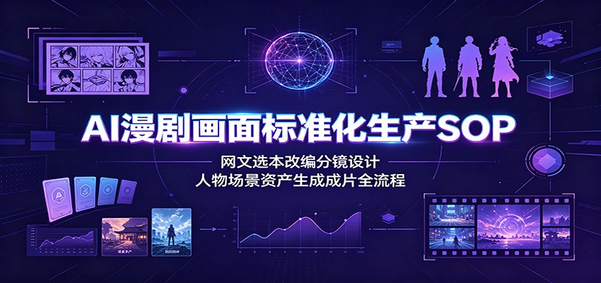 AI漫剧画面标准化生产SOP:网文选本改编分镜设计,人物场景资产生成成片全流程-荆楚AI
