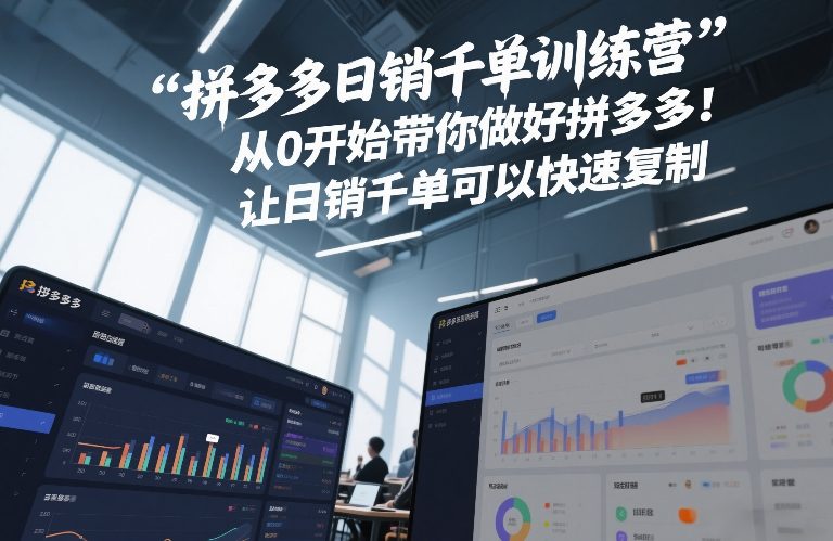 拼多多日销千单训练营，从0开始带你做好拼多多，让日销千单可以快速复制(更新26年3月)-荆楚AI