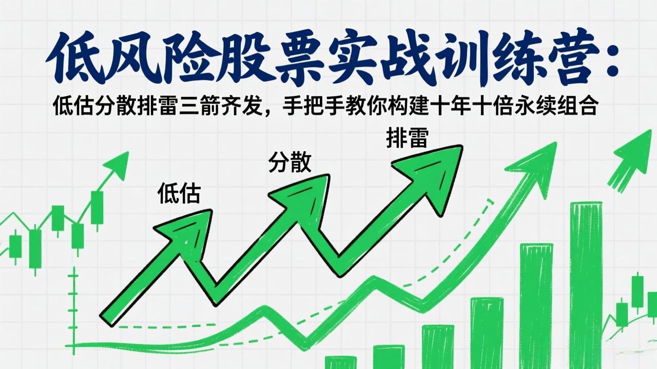 低风险股票实战训练营:低估分散排雷三箭齐发,手把手教你构建十年十倍永续组合小淇云库-创业网-网赚副业-网创副业-项目拆解-技术类创业资源网-副业网-免费资源下载小淇云库