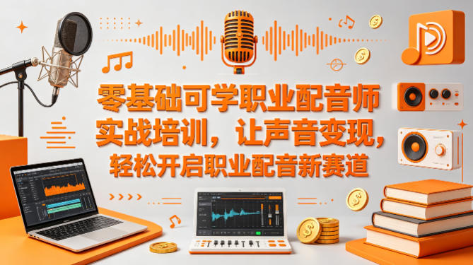 零基础可学职业配音师实战培训，让声音变现，轻松开启职业配音新赛道-荆楚AI