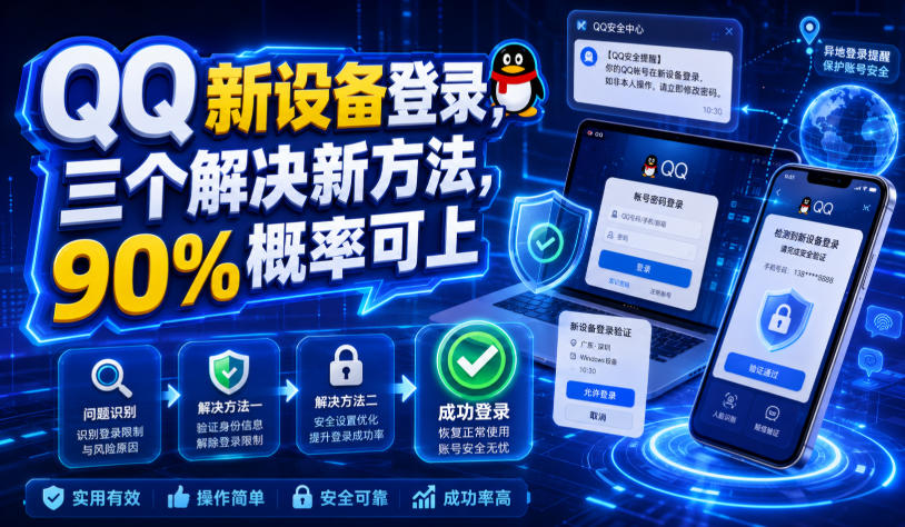 QQ新设备登录，三个解决新方法，90%概率可上-荆楚AI