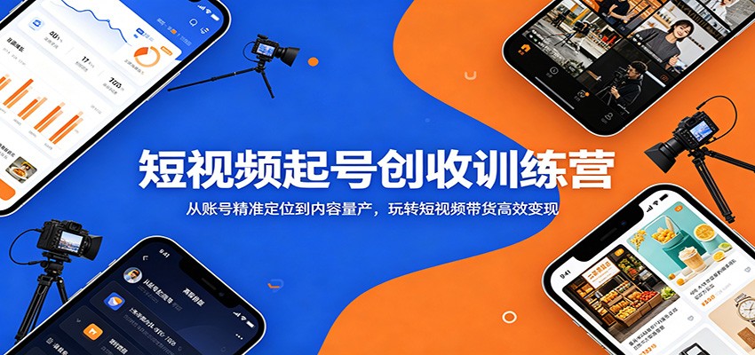 短视频起号创收训练营：从账号精准定位到内容量产，玩转短视频带货高效变现-荆楚AI