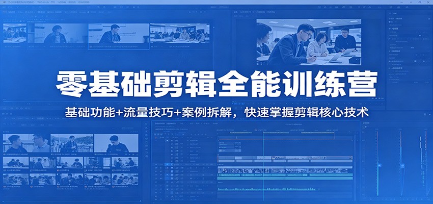 零基础剪辑全能训练营：基础功能+流量技巧+案例拆解，快速掌握剪辑核心技术-荆楚AI