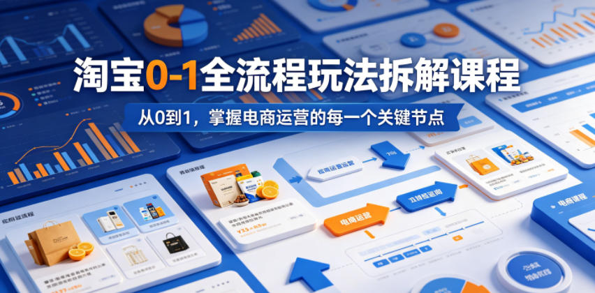 淘宝0-1全流程玩法拆解课程,从0到1,掌握电商运营的每一个关键节点-荆楚AI
