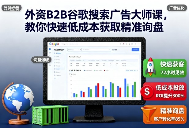 外资B2B谷歌搜索广告大师课，教你快速低成本获取精准询盘小淇云库-创业网-网赚副业-网创副业-项目拆解-技术类创业资源网-副业网-免费资源下载小淇云库
