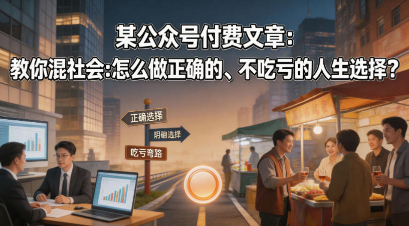 某公众号付费文章：教你混社会：怎么做正确的、不吃亏的人生选择？-荆楚AI