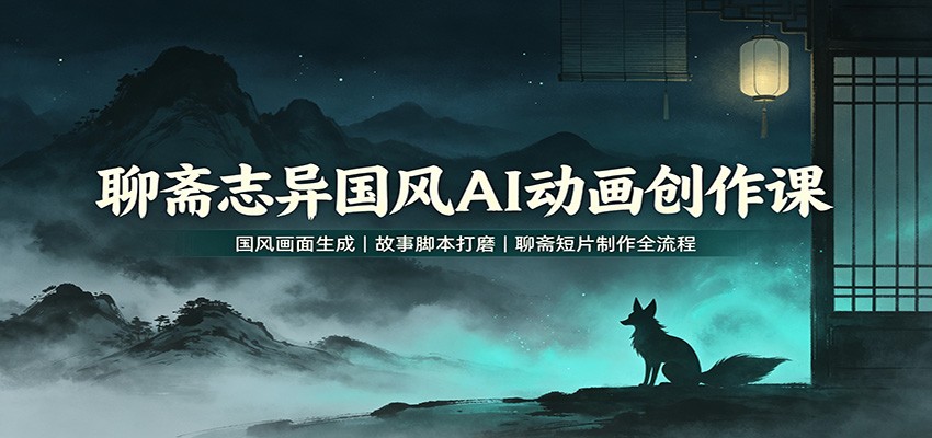 聊斋志异国风AI动画创作课：国风画面生成，故事脚本打磨，聊斋短片制作全流程-荆楚AI