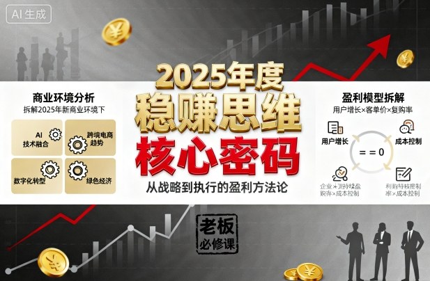 2025年度稳賺思维老板创业营,拆解2025年新商业环境下,企业实现持续盈利的核心密码小淇云库-创业网-网赚副业-网创副业-项目拆解-技术类创业资源网-副业网-免费资源下载小淇云库