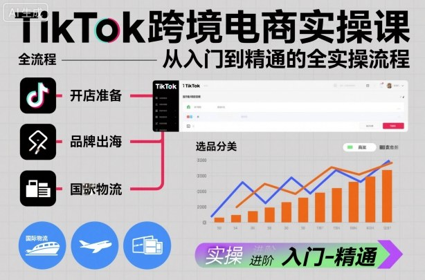 TikTok跨境电商实操课，从入门到精通的全实操流程小淇云库-创业网-网赚副业-网创副业-项目拆解-技术类创业资源网-副业网-免费资源下载小淇云库