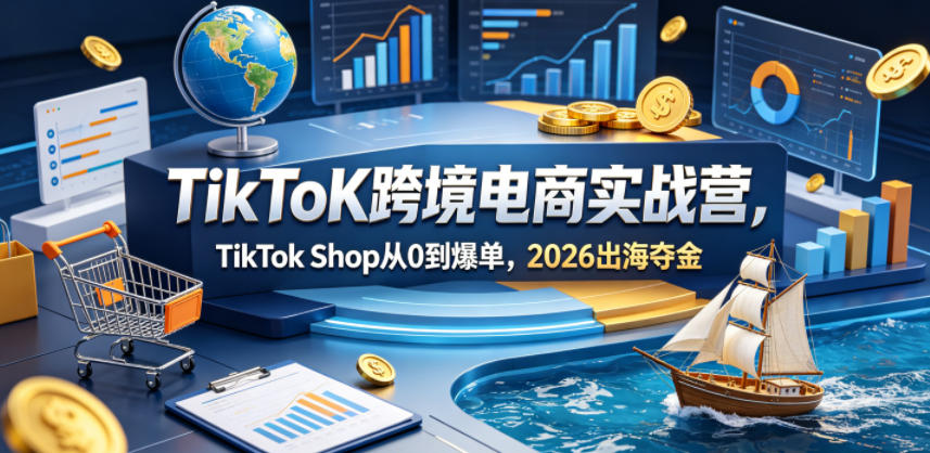 TikToK跨境电商实战营，TikTok Shop从0到爆单，2026出海夺金-荆楚AI