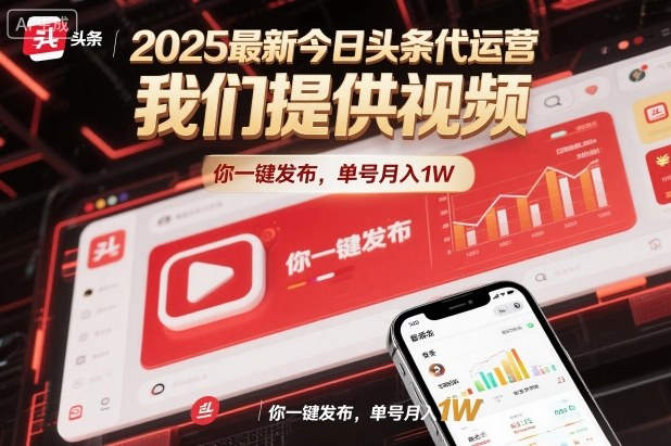 2025最新今日头条代运营，我们提供视频，你一键发布，单号月入1W【揭秘】小淇云库-创业网-网赚副业-网创副业-项目拆解-技术类创业资源网-副业网-免费资源下载小淇云库