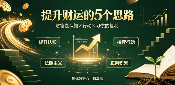 付费文章：提升财运的5个思路——财富是认知x行动x习惯的复利，愿你越努力，越幸运-荆楚AI