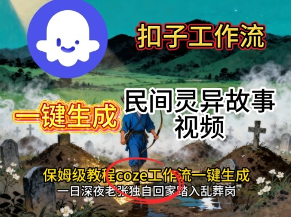 Coze扣子工作流一键生成民间灵异故事视频，保姆级教程搭建教学小淇云库-创业网-网赚副业-网创副业-项目拆解-技术类创业资源网-副业网-免费资源下载小淇云库