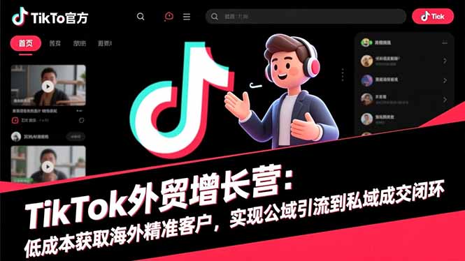TikTok外贸增长营：低成本获取海外精准客户，实现公域引流到私域成交闭环小淇云库-创业网-网赚副业-网创副业-项目拆解-技术类创业资源网-副业网-免费资源下载小淇云库