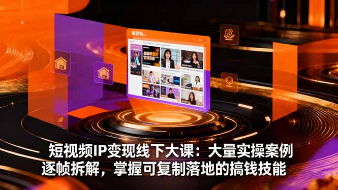 短视频IP变现线下大课：大量实操案例逐帧拆解，掌握可复制落地的搞钱技能小淇云库-创业网-网赚副业-网创副业-项目拆解-技术类创业资源网-副业网-免费资源下载小淇云库