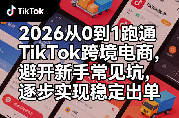 2026从0到1跑通TikTok跨境电商，避开新手常见坑，逐步实现稳定出单-荆楚AI
