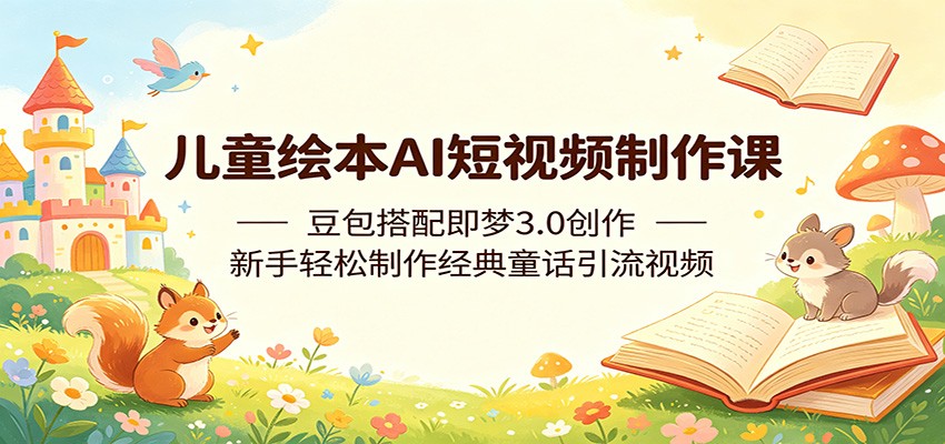 儿童绘本AI短视频制作课:豆包搭配即梦3.0创作,新手轻松制作经典童话引流视频-荆楚AI