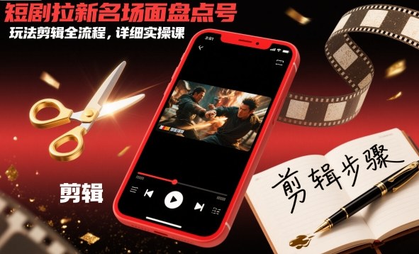 短剧拉新名场面盘点号玩法剪辑全流程，详细实操课小淇云库-创业网-网赚副业-网创副业-项目拆解-技术类创业资源网-副业网-免费资源下载小淇云库