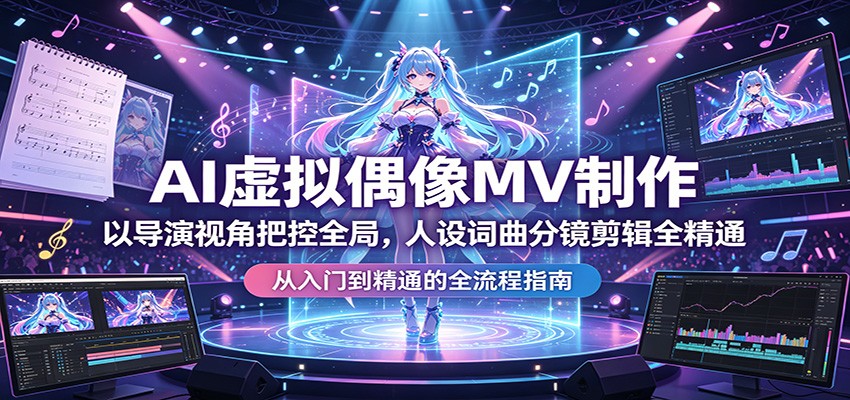 AI虚拟偶像MV制作：以导演视角把控全局，人设词曲分镜剪辑全精通-荆楚AI