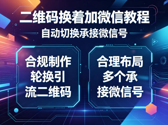 二维码换着加微信教程,自动切换承接微信号,合规制作轮换引流二维码,合理布局多个承接微信号-荆楚AI