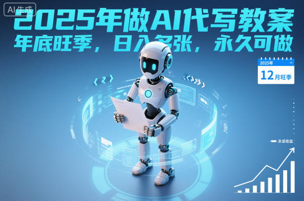 2025年做AI代写教案，年底旺季，日入多张，永久可做小淇云库-创业网-网赚副业-网创副业-项目拆解-技术类创业资源网-副业网-免费资源下载小淇云库