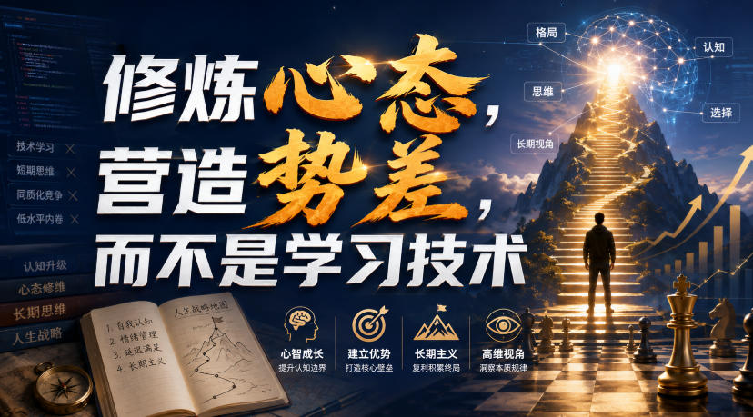 付费文章：修炼心态，营造势差，而不是学习技术-荆楚AI