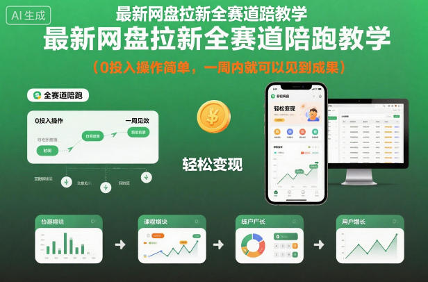 最新网盘拉新全赛道陪跑教学，0投入操作简单，一周内就可以见到成果小淇云库-创业网-网赚副业-网创副业-项目拆解-技术类创业资源网-副业网-免费资源下载小淇云库