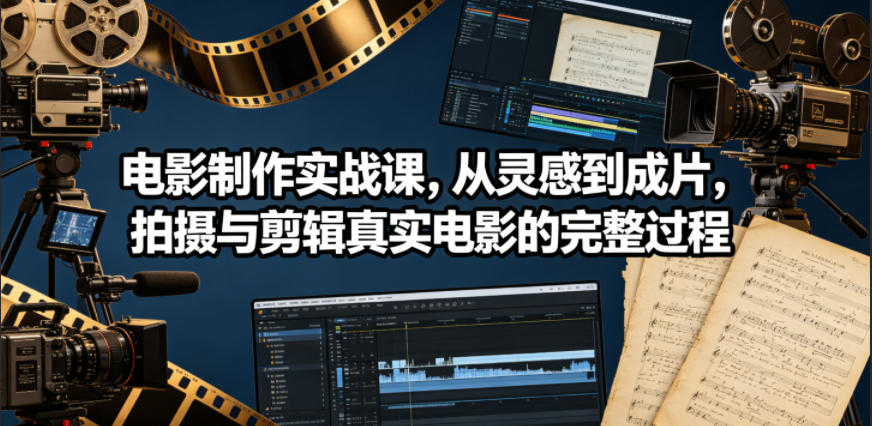电影制作实战课,从灵感到成片,拍摄与剪辑真实电影的完整过程【原创双语字幕】-荆楚AI