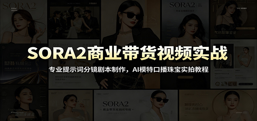 SORA2商业带货视频实战：专业提示词分镜剧本制作，AI模特口播珠宝实拍教程-荆楚AI